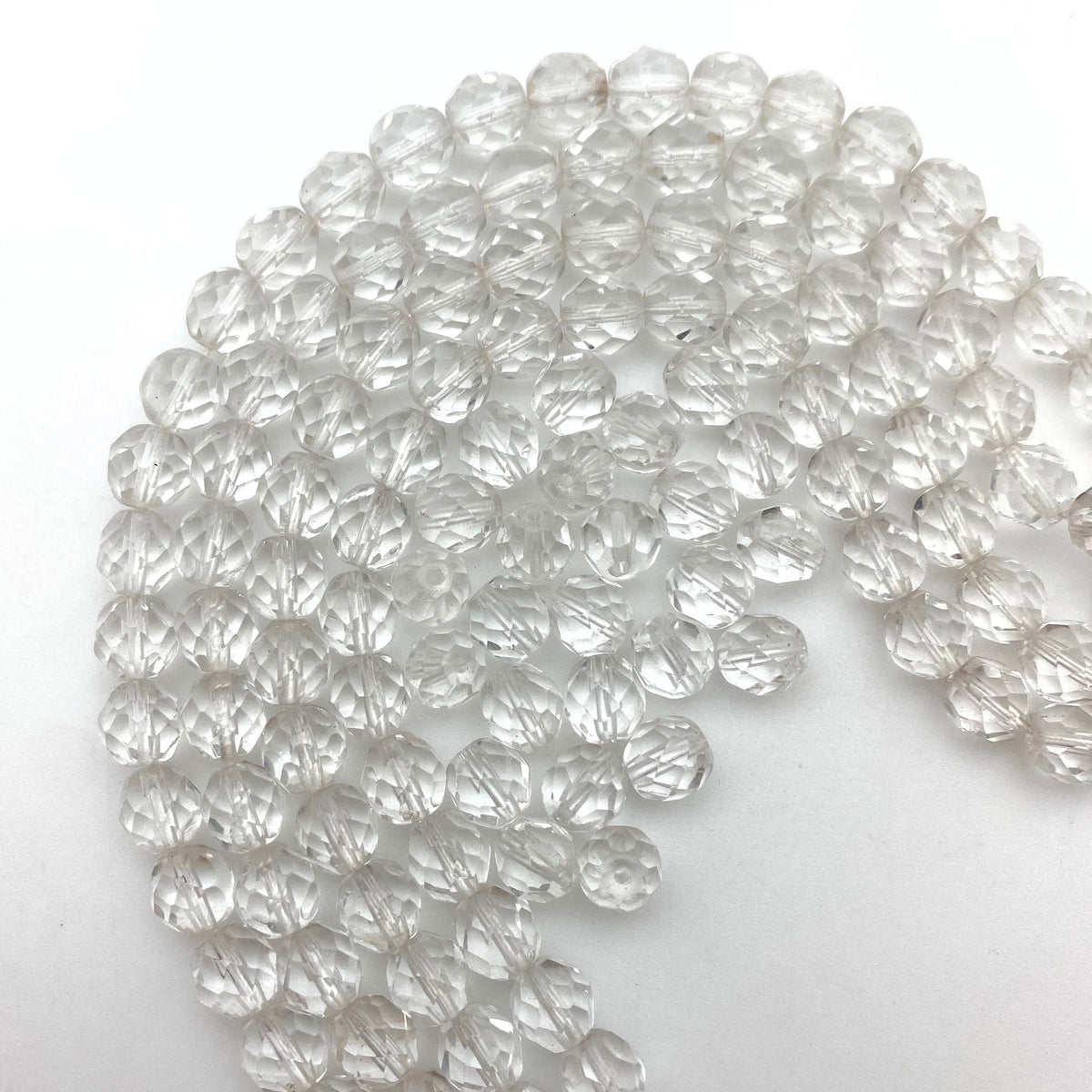 Czech Round Smooth Pressed Glass Beads in Clear Crystal, 2mm, 3mm