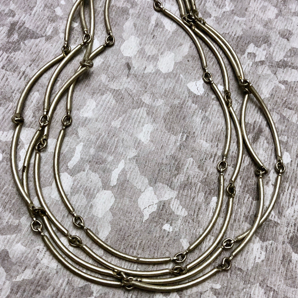 Silver Curved Bar Chain (Sold By The Foot) 1x30mm
