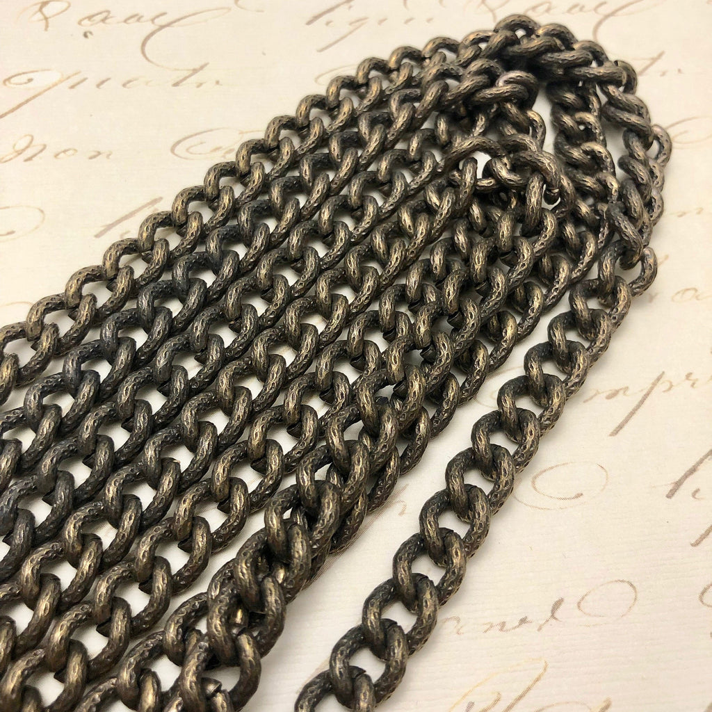 Vintage Bronze Colored Curb Chain (Sold By The Foot) 7x9mm
