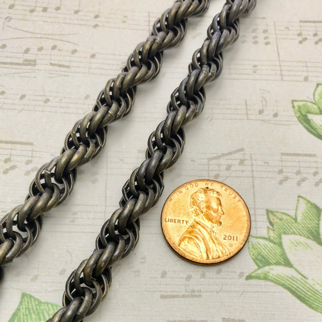 Vintage Woven Bronze Colored Chain (Sold By The Foot) 8mm