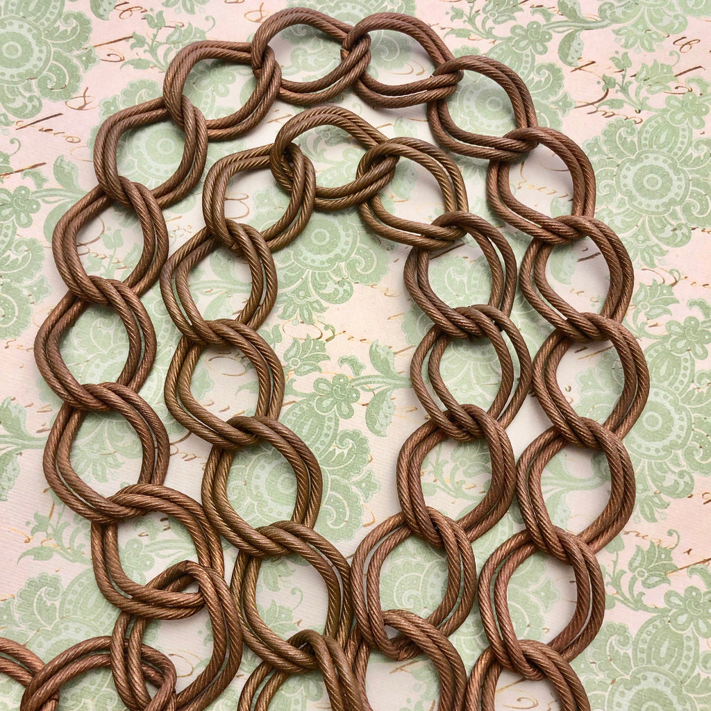 Vintage Double Link Brass Curb Chain 26x32mm (Sold By The Foot) (BRA66)