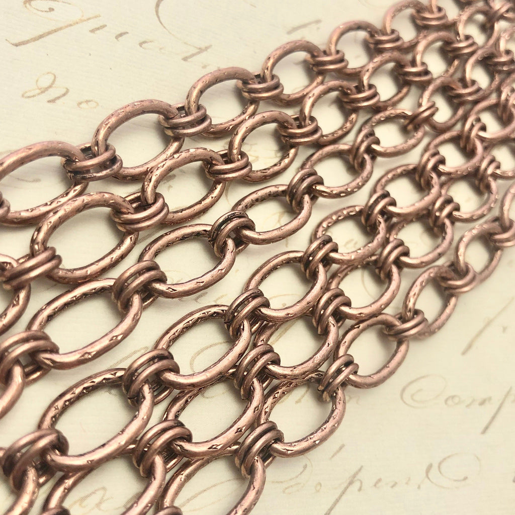 Vintage Oval Copper Chain (Sold By The Foot)