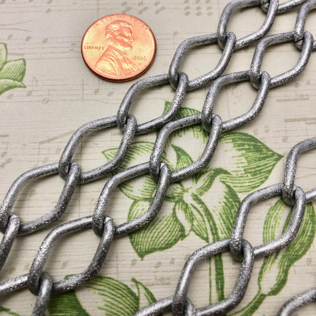 Aluminum Silver Matte Curb Chain 13x21mm (Sold By The Foot) (ALUM15)