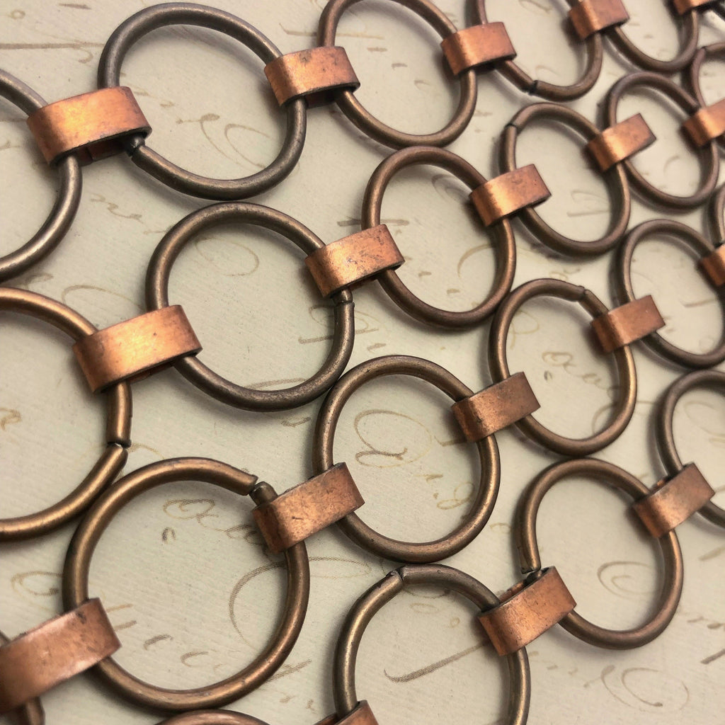 Vintage Round Copper Link Chain (Sold By The Foot)