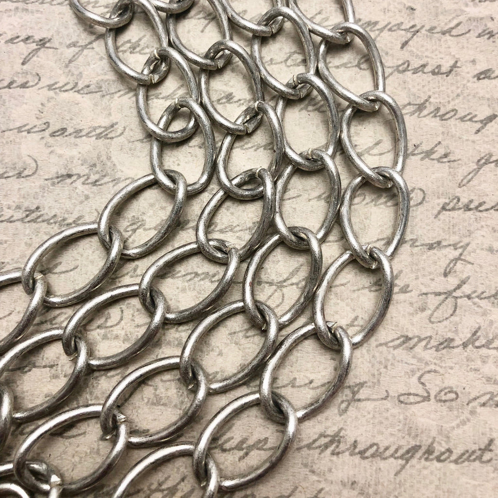 Silver Metal Curb Chain (Sold By The Foot) 13x20mm