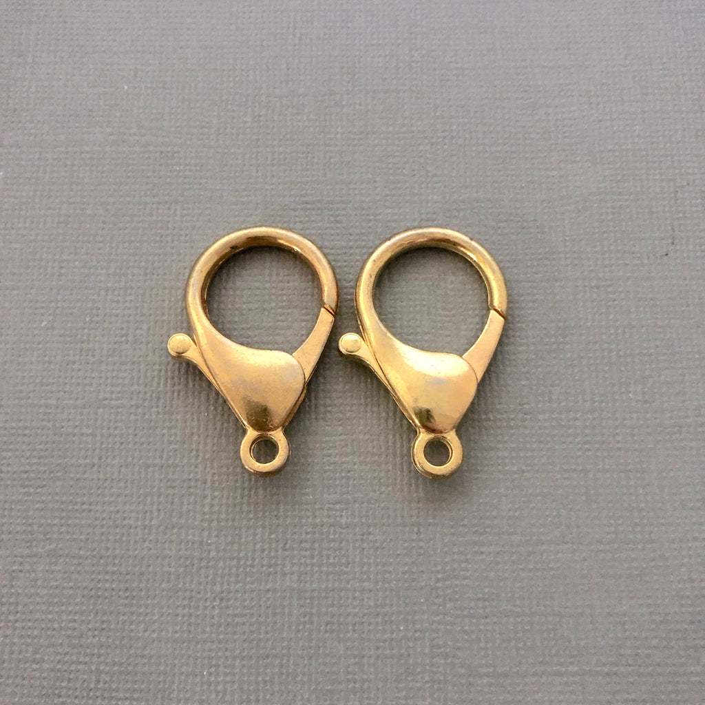 Pair of Gold Color Lobster Clasps (MCL4)