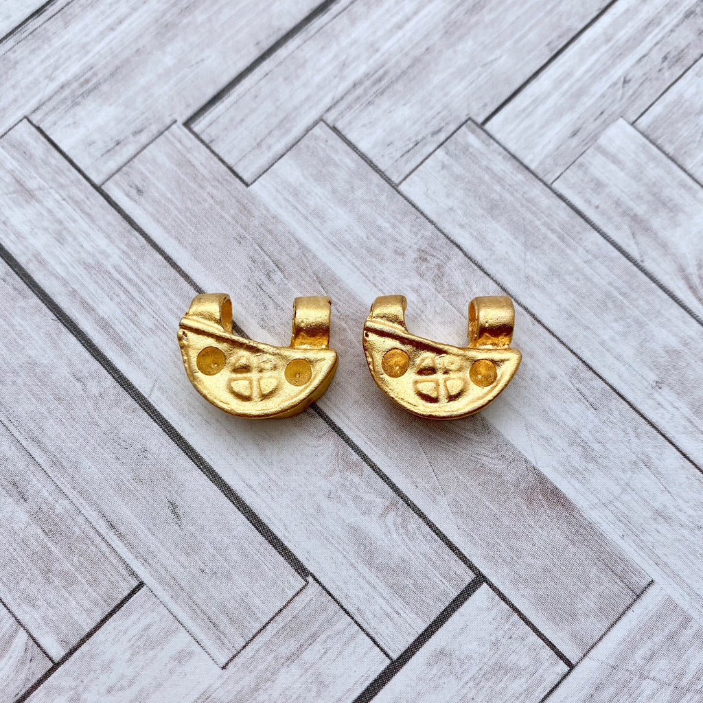 Pair Of Matte Brass Plated Connector Pendants (MP111)