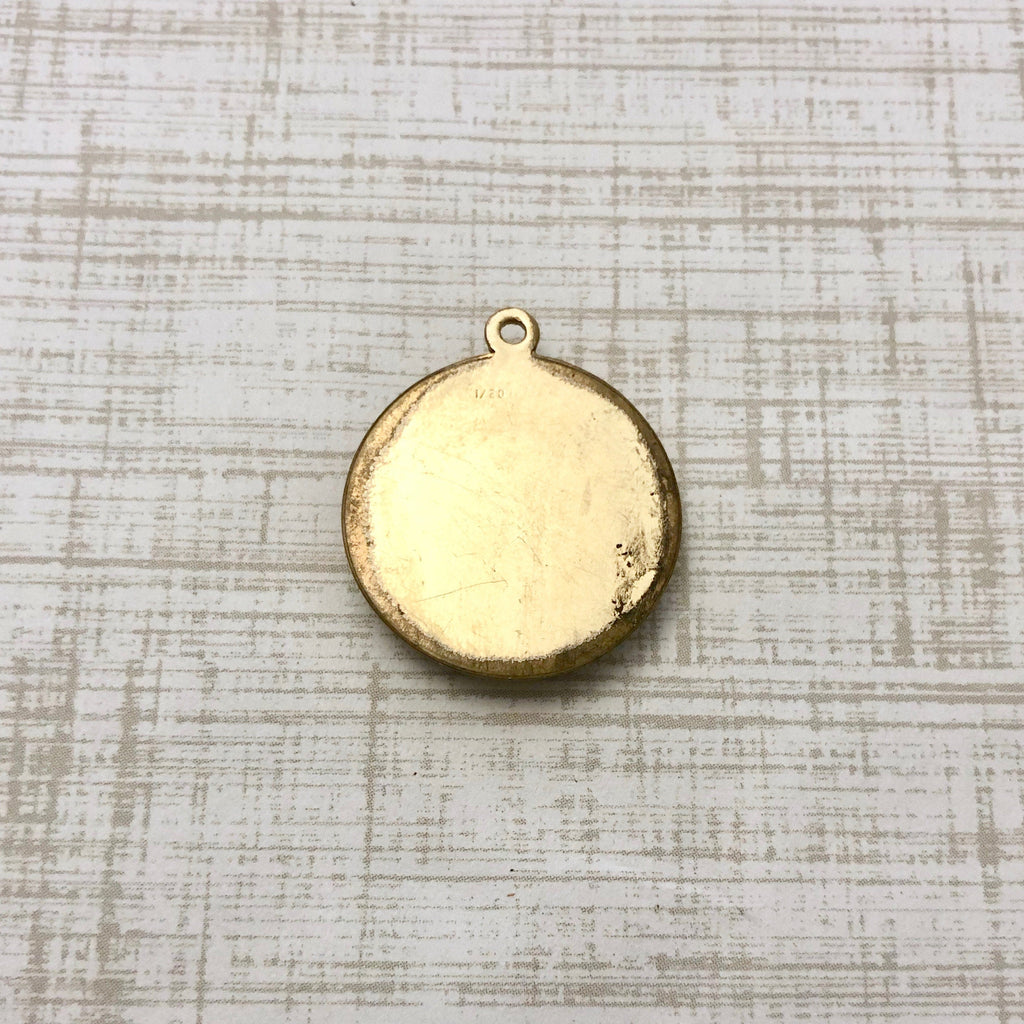 Vintage Gold Filled Agate Watch Fob Pendant (GFP7)