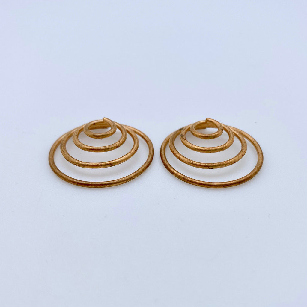Pair Of Vintage Spiral Wire Brass Pendants (BP53)