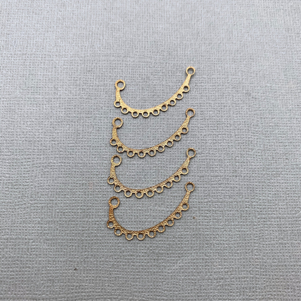 4 Vintage Brass Multi-Connector Chandelier Earring Pendants (BP76)