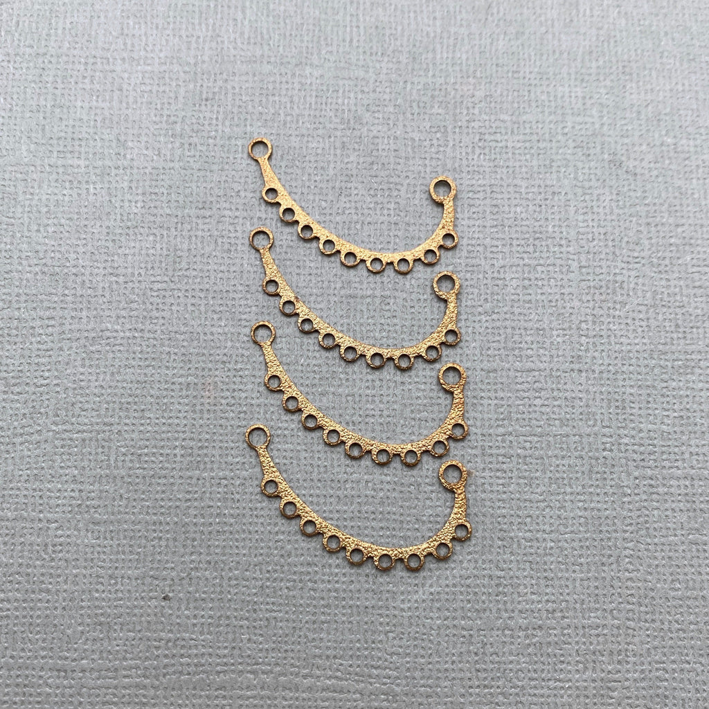 4 Vintage Brass Multi-Connector Chandelier Earring Pendants (BP76)