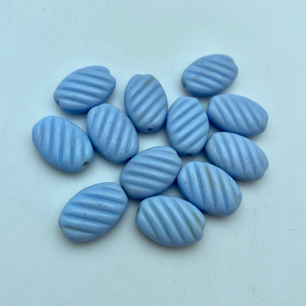 Vintage Baby Blue West German Beads (12x17mm) (BGG2)