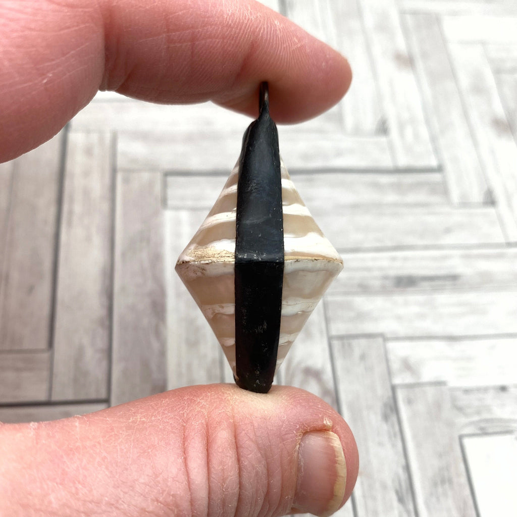 Vintage Diamond Shaped Soldered Spiral Shell Pendant (SHP23)