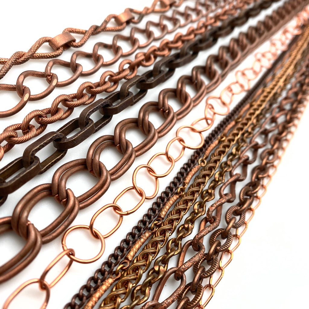 SOLDERED/CLOSED Antiqued Copper Chain, Antiqued copper