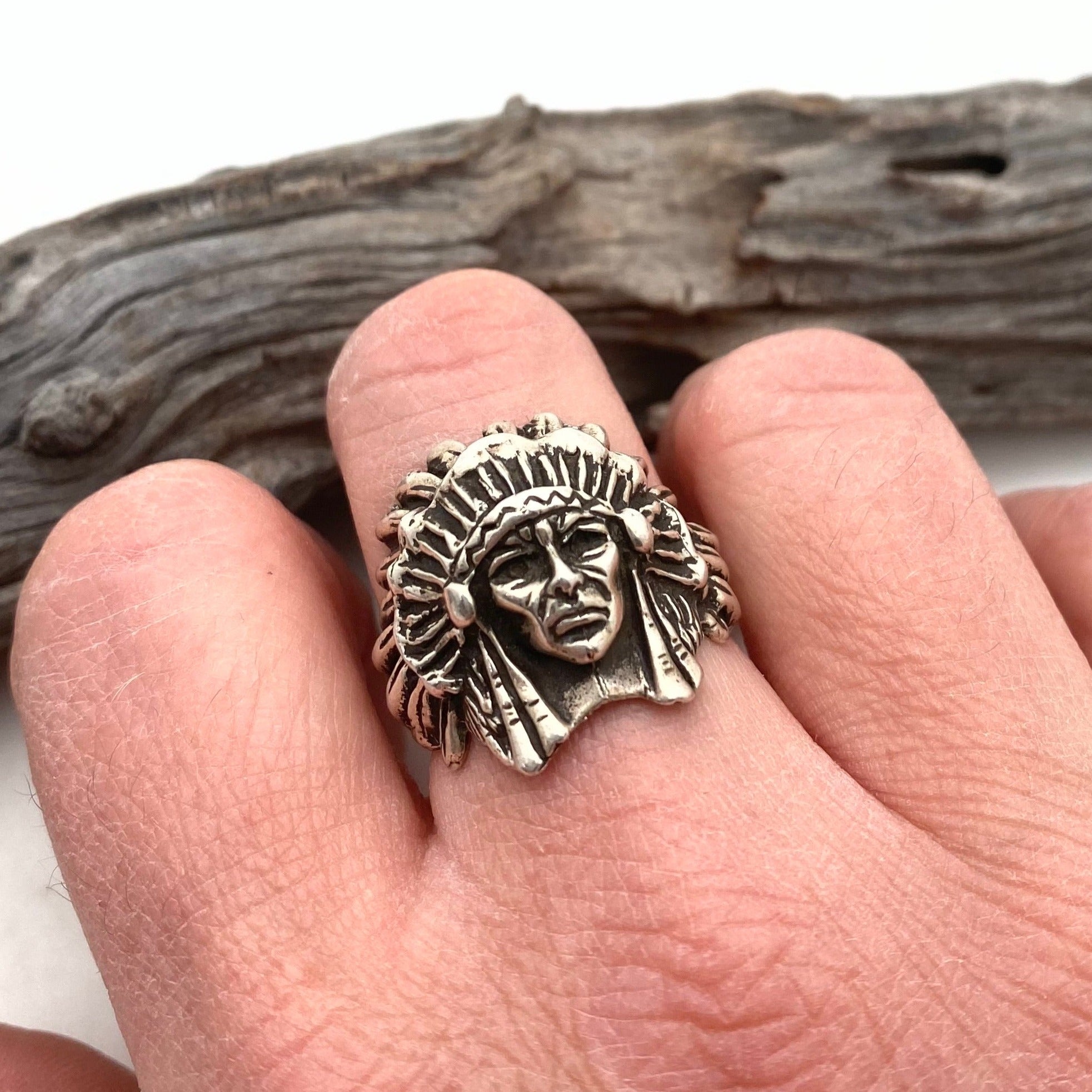Ring Sizes Sterling Silver Indian Head Ring Handmade Sterling