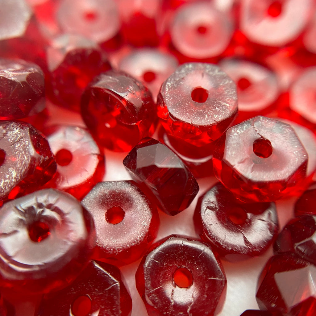 6 Red Glass Flower Beads, Large Chunky Flower Artisan Handmade Opaque –  LylaSupplies