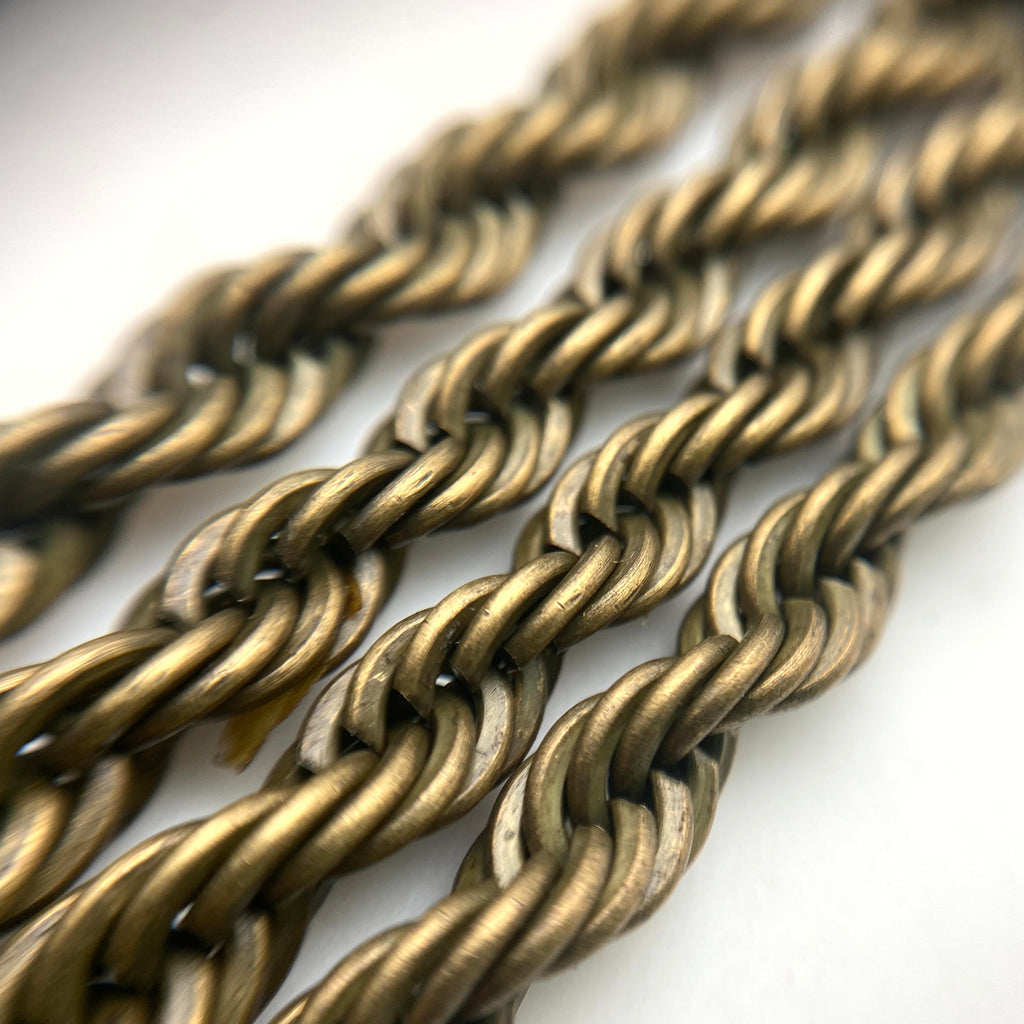 Antique Brass-Plated 8x7mm, 15 Gauge Cable Chain by the Foot