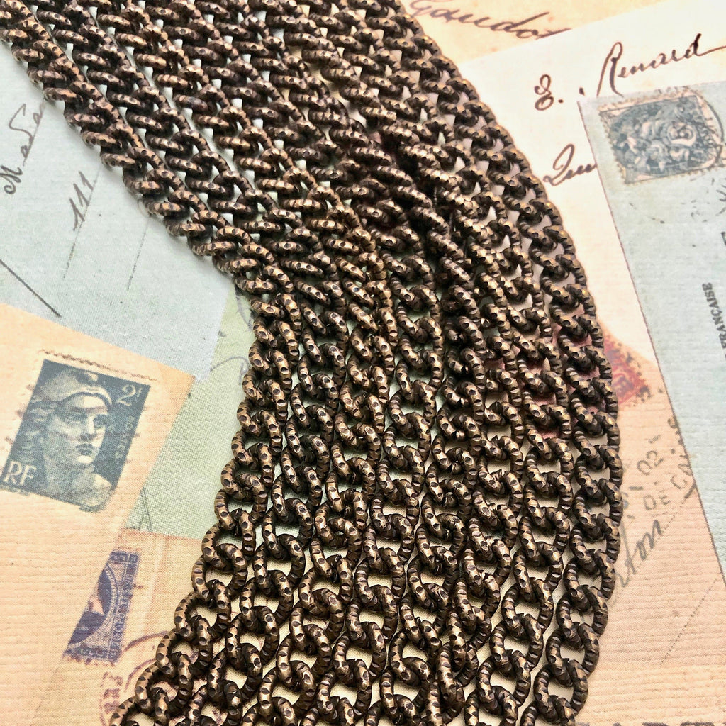 1970s Vintage Brass Curb Chain 5x6mm (Sold By The Foot) (BRA36)