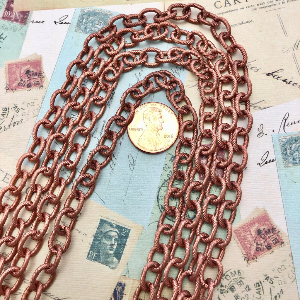 1970s Vintage Copper Chain (Sold By The Foot) 7x9mm