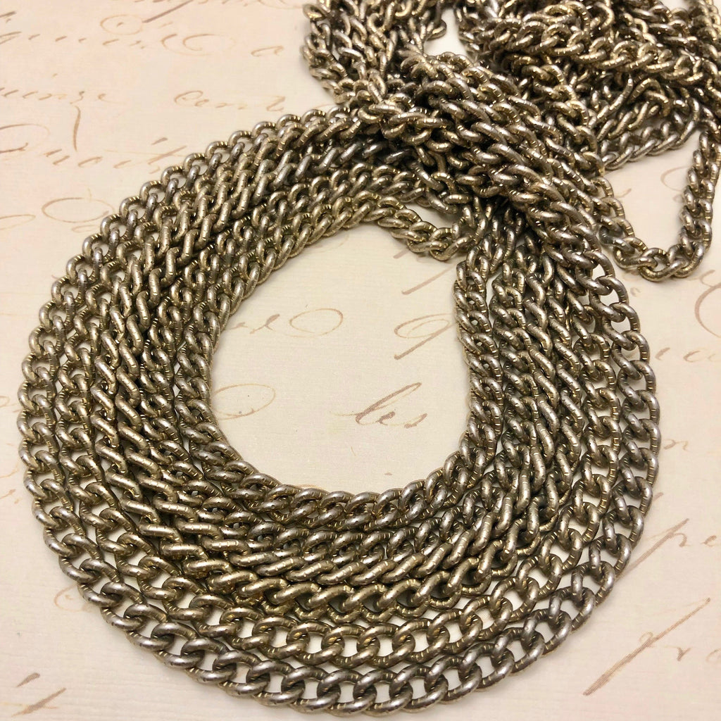 1970s Vintage Brass Curb Chain 5mm (Sold By The Foot) (BRA30)