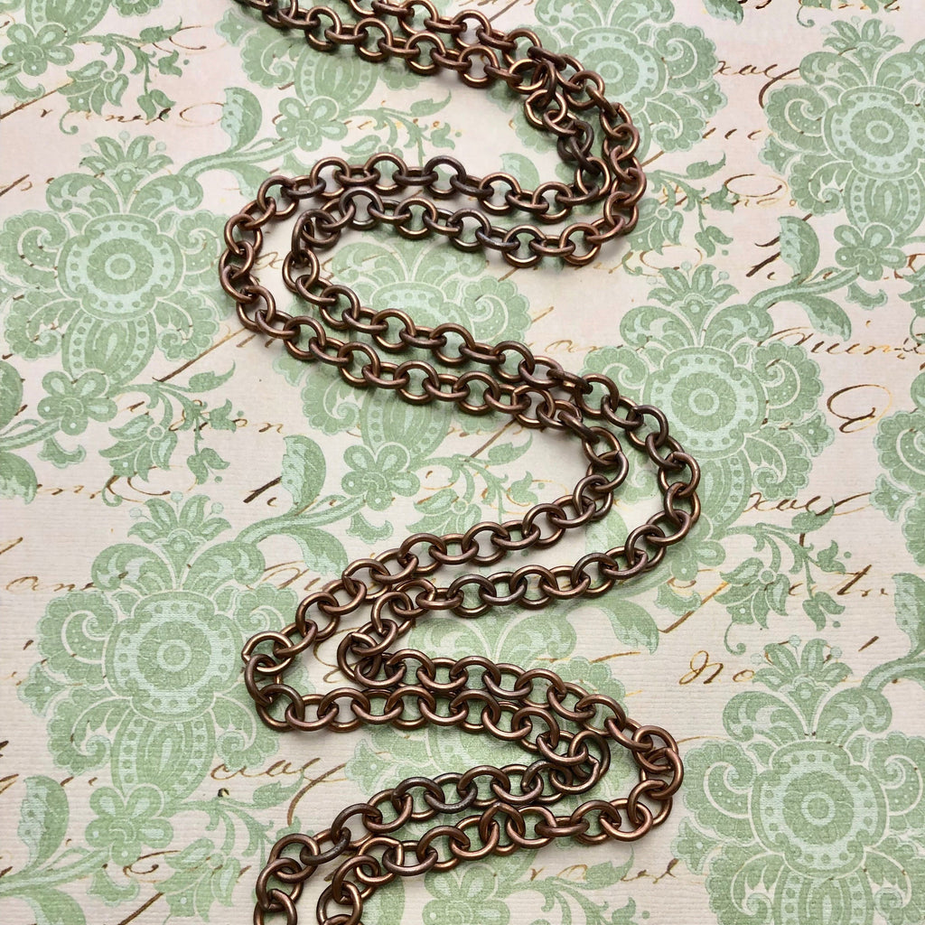 Vintage Brass Chain 6mm (Sold By The Foot) (BRA28)