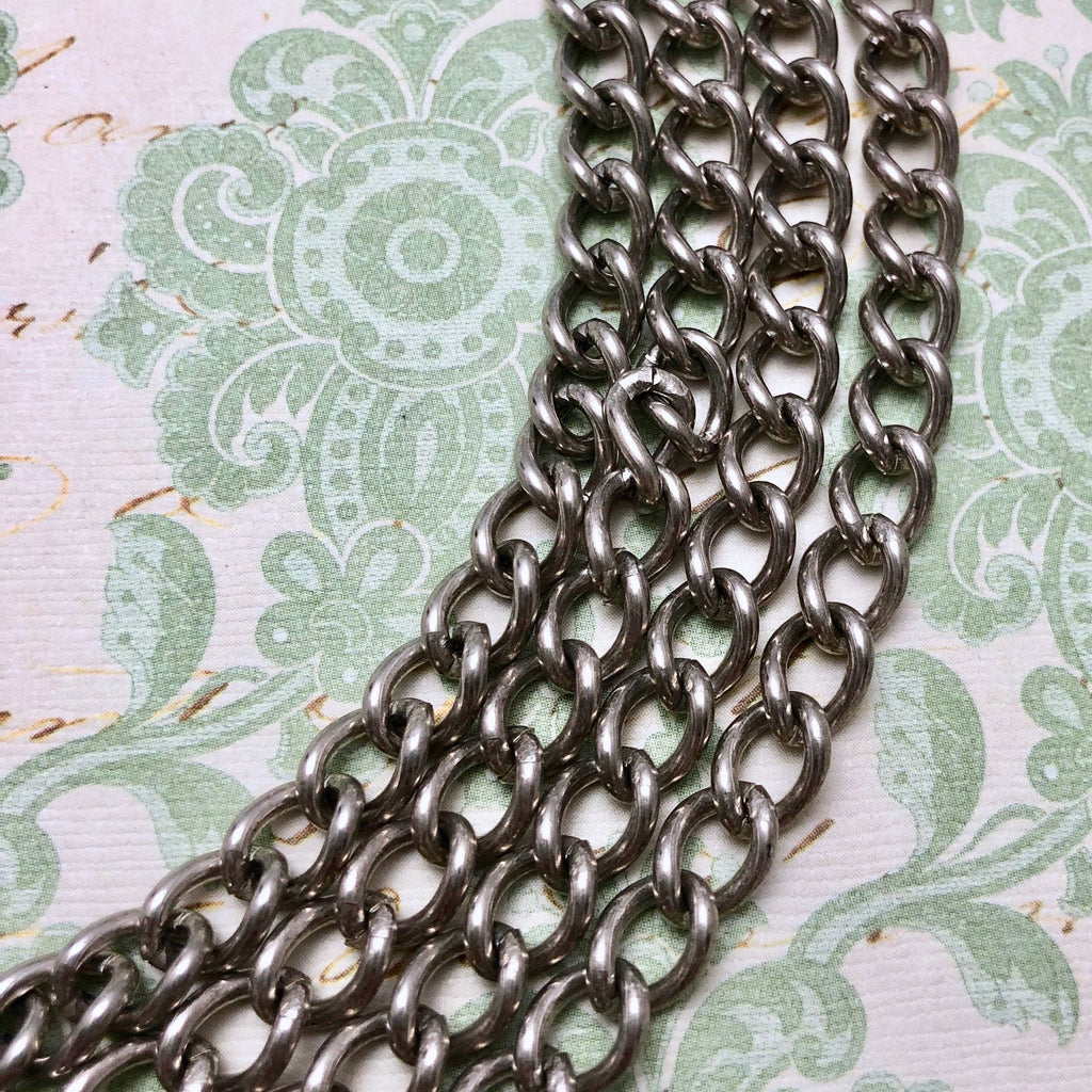 Silver Metal Curb Chain (Sold By The Foot) 6x8mm