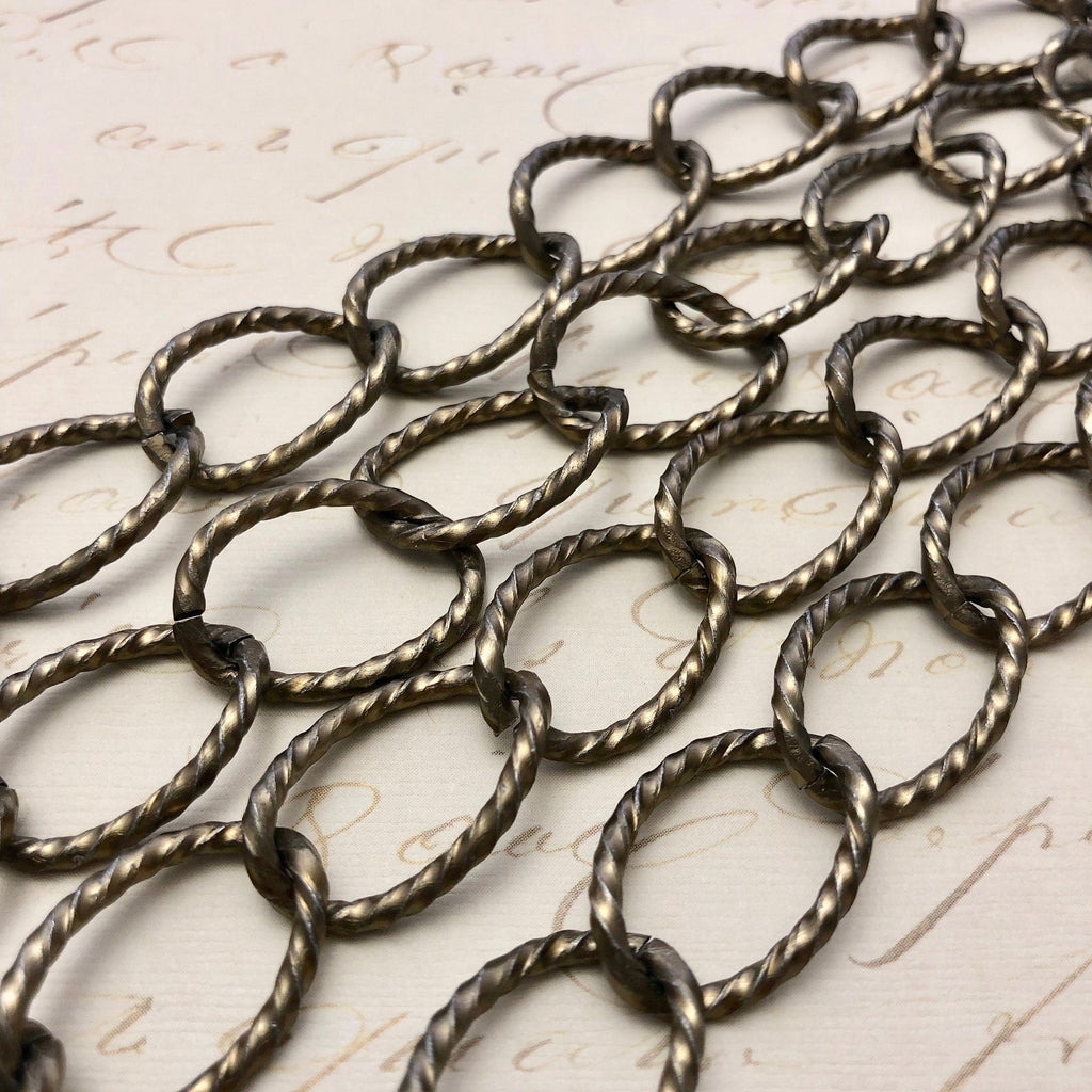 Aluminum Wound Metal Curb Chain 15X21mm (Sold By The Foot) (ALUM1)