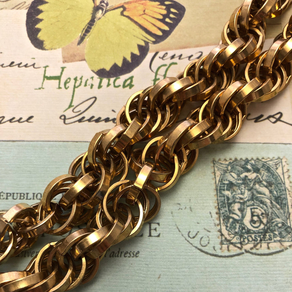 Shiny Brass Spiral Link Chain 11mm (Sold By The Foot) (BRA3)