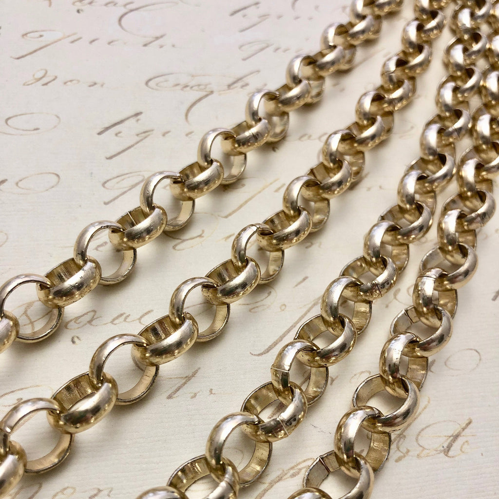 Aluminum Electroplated Brass Chain 10mm (Sold By The Foot) (ALUM6)