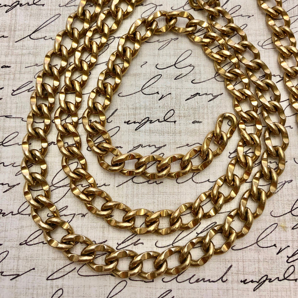 Vintage Brass Curb Chain 7x9mm (Sold By The Foot) (BRA13)