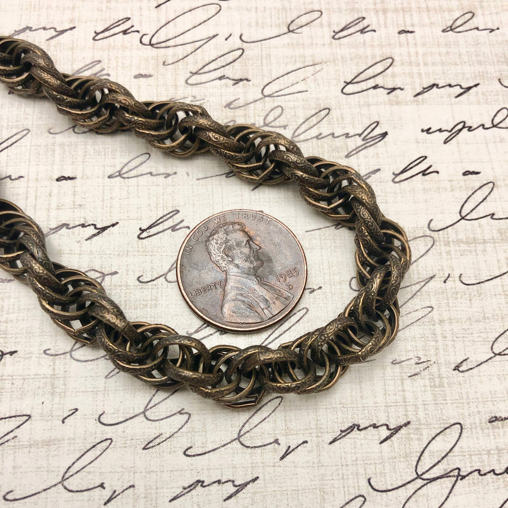 Vintage Bronze Colored Chain (Sold By The Foot) 8mm (BRZ3)