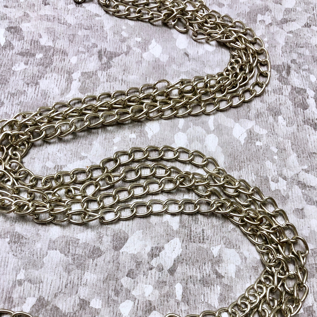 Silver Colored Metal Curb Chain (Sold By The Foot) 6x8mm (SILV18)