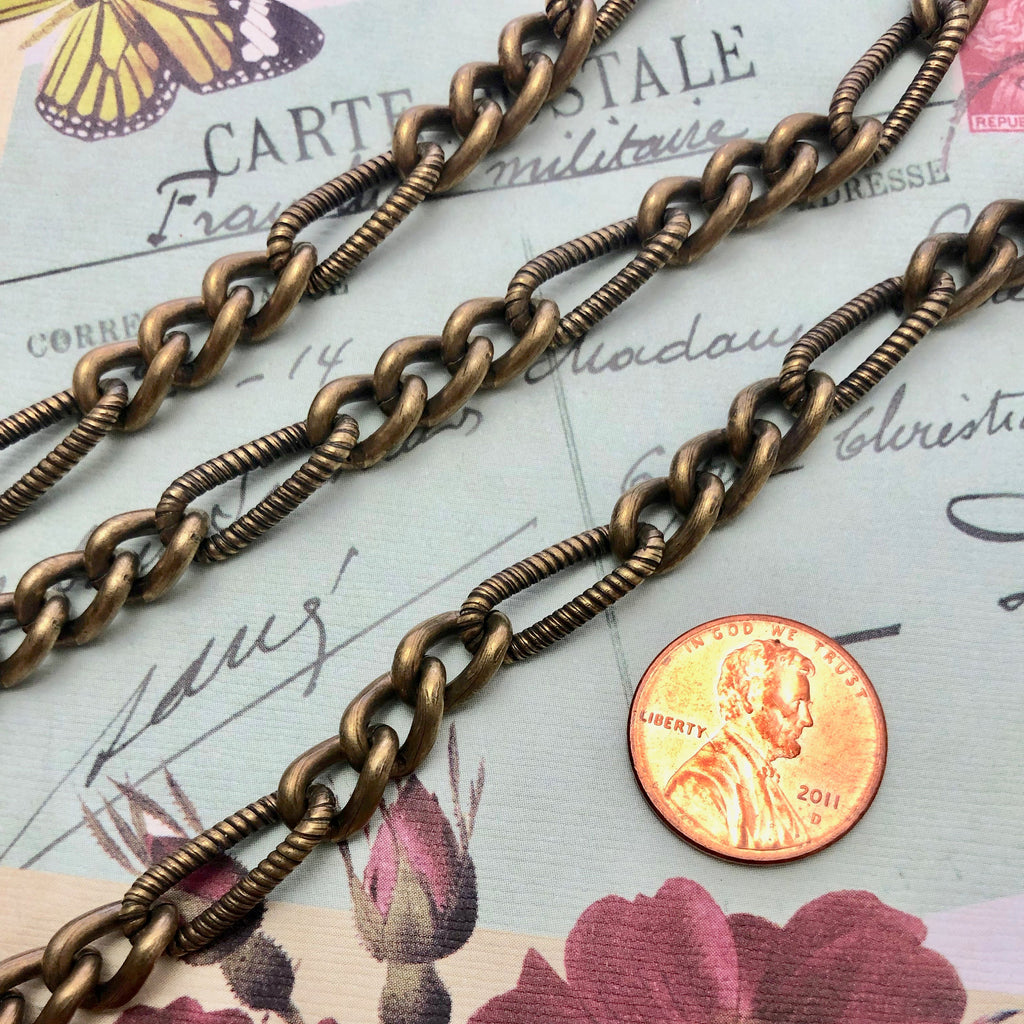 Vintage Brass Plated Chain Bronze Color (Sold By The Foot)