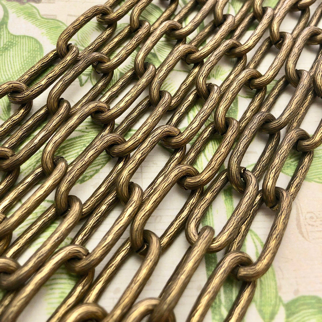 Vintage Brass Plated Chain Bronze Color (Sold By The Foot) 10x22mm (BRZ7)
