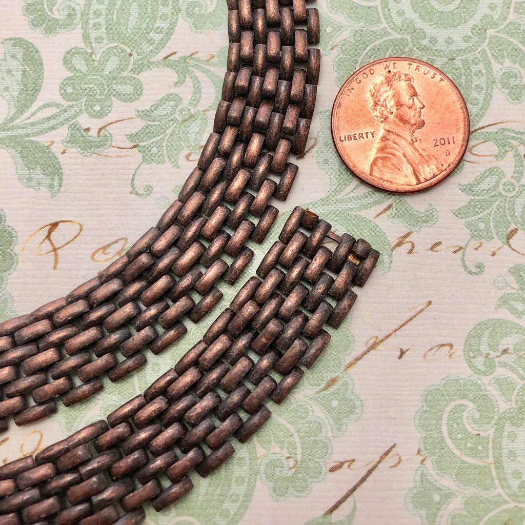 Copper Brick Chain (Sold By The Foot) 5x13mm COPP25