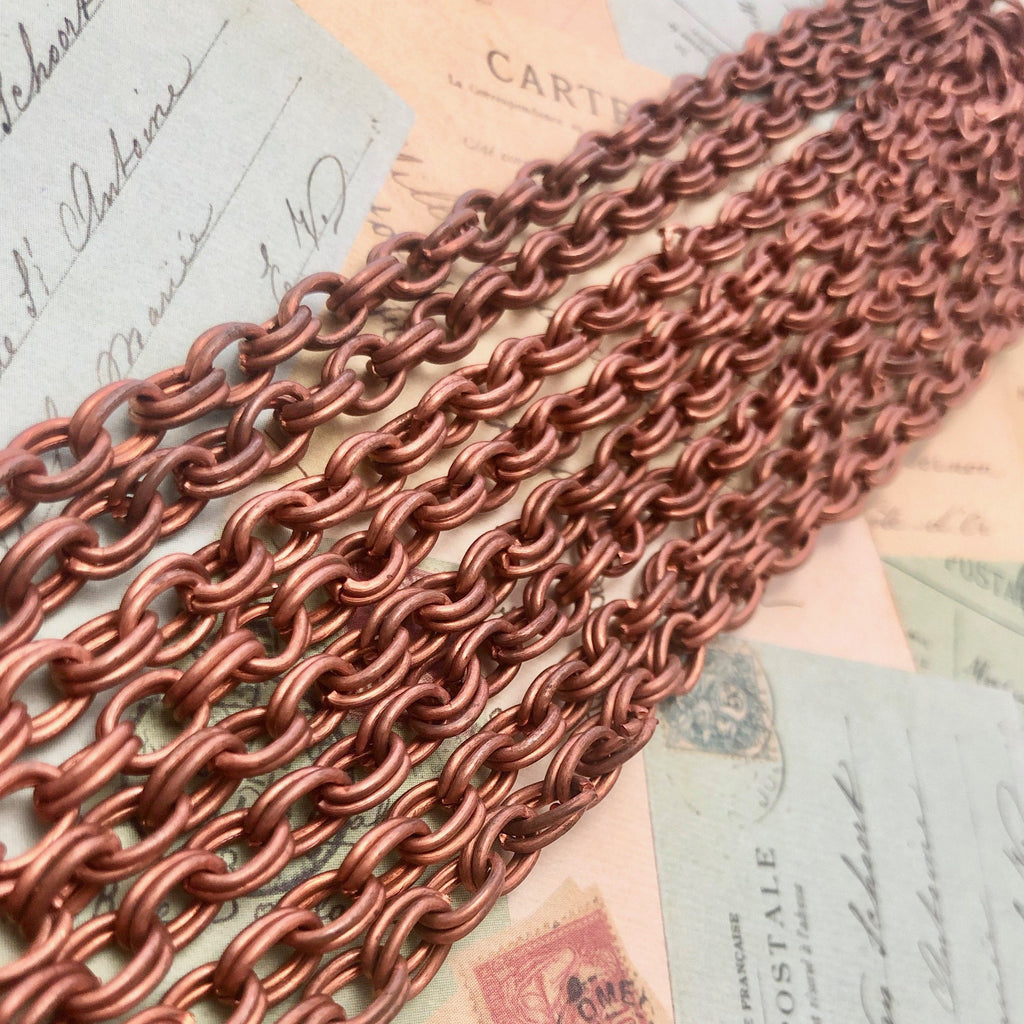 Oval Double Link Copper Chain (Sold By The Foot) 5x7mm (COPP33)