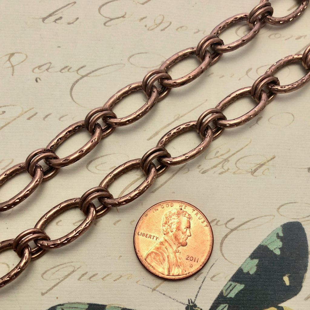Vintage Oval Copper Chain (Sold By The Foot)