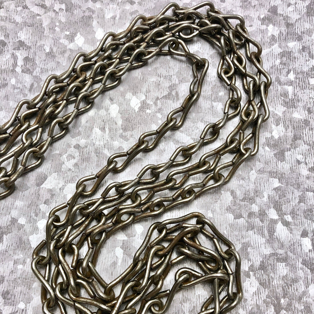 Large Vintage Dull Silver Infinity Chain (Sold By The Foot) 11x26mm