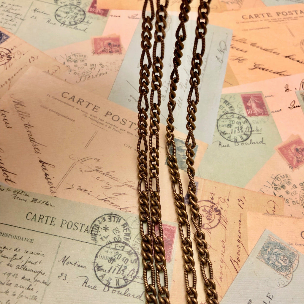 Vintage Brass Plated Chain (Sold By The Foot)