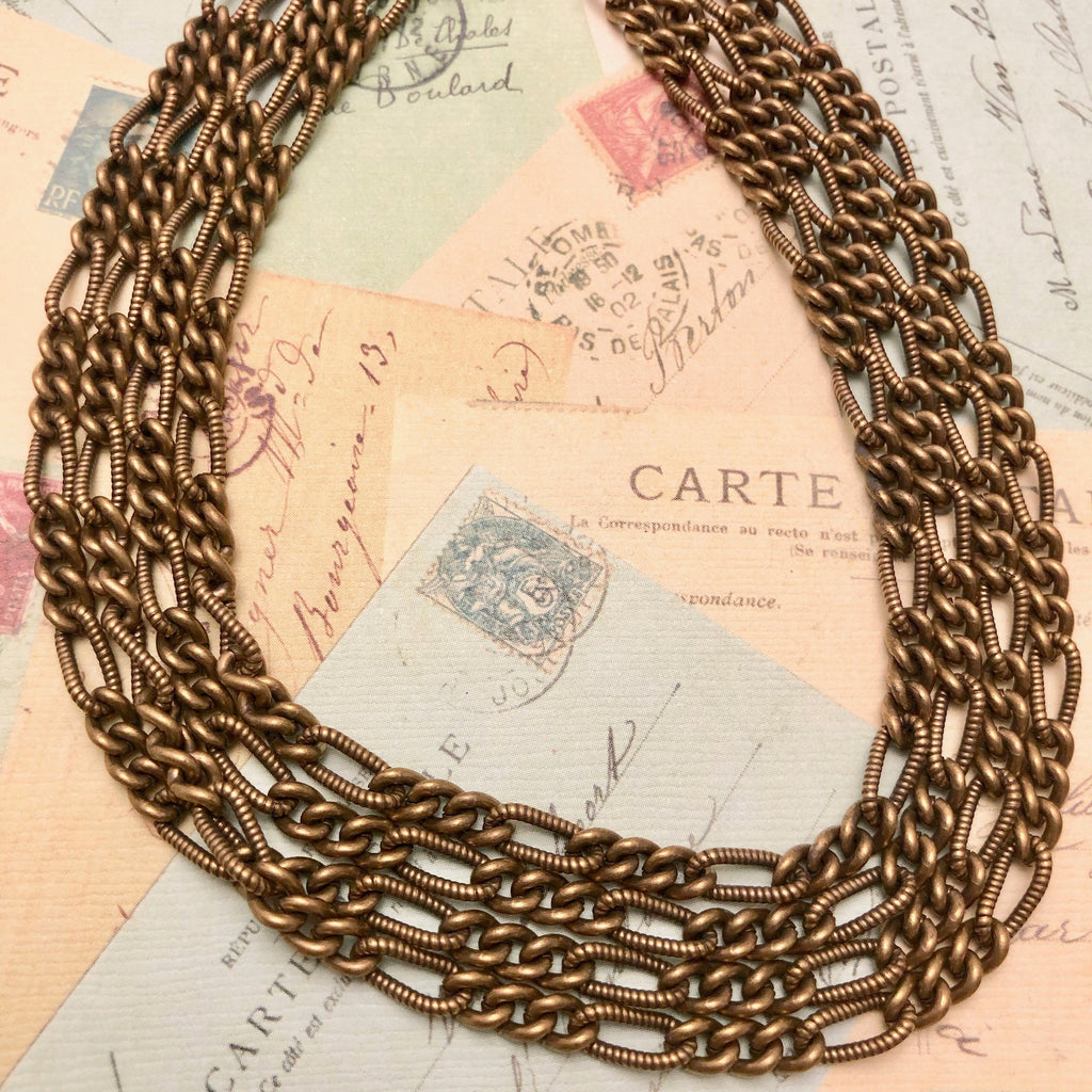 Vintage Brass Plated Chain (Sold By The Foot)