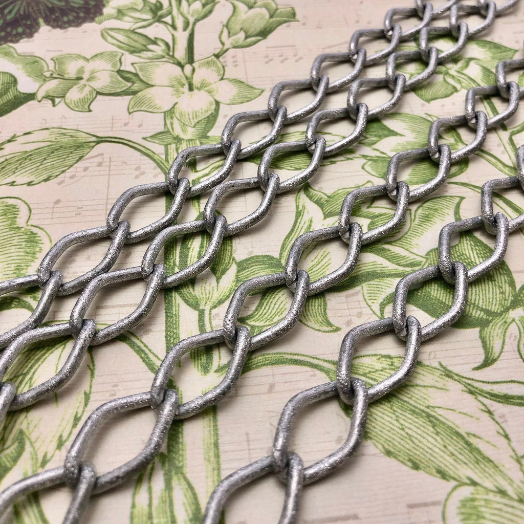 Aluminum Silver Matte Curb Chain 13x21mm (Sold By The Foot) (ALUM15)