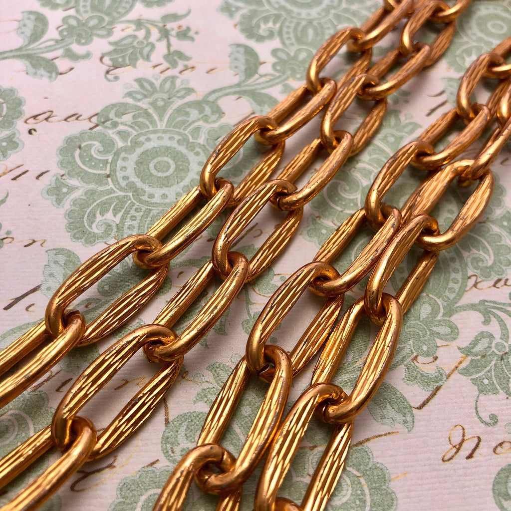 Vintage Aluminum Electroplated Copper Chain (Sold By The Foot) (ALUM7)