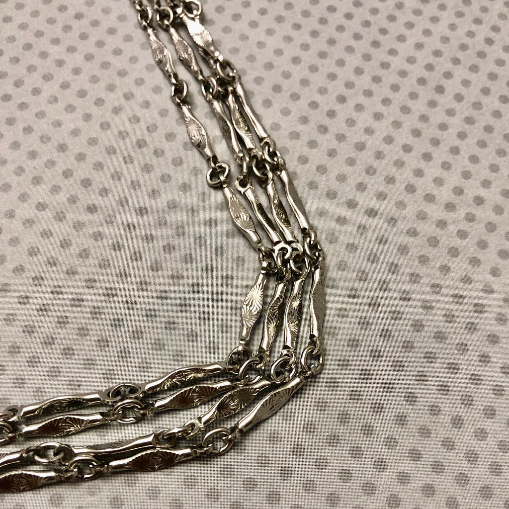 Silver Brass Etched Chain (Sold By The Foot) 2x15mm
