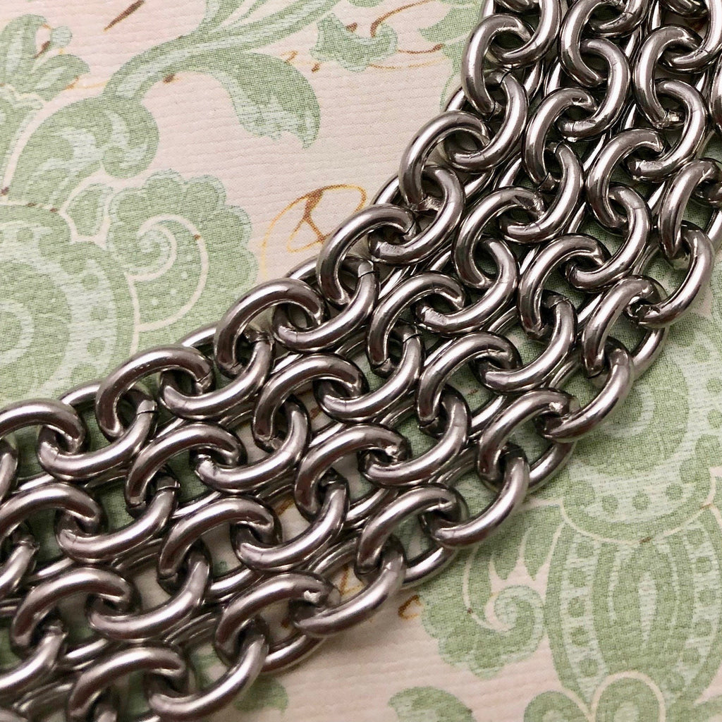Silver Brass Shiny Metal Chain (Sold By The Foot) 7x8mm