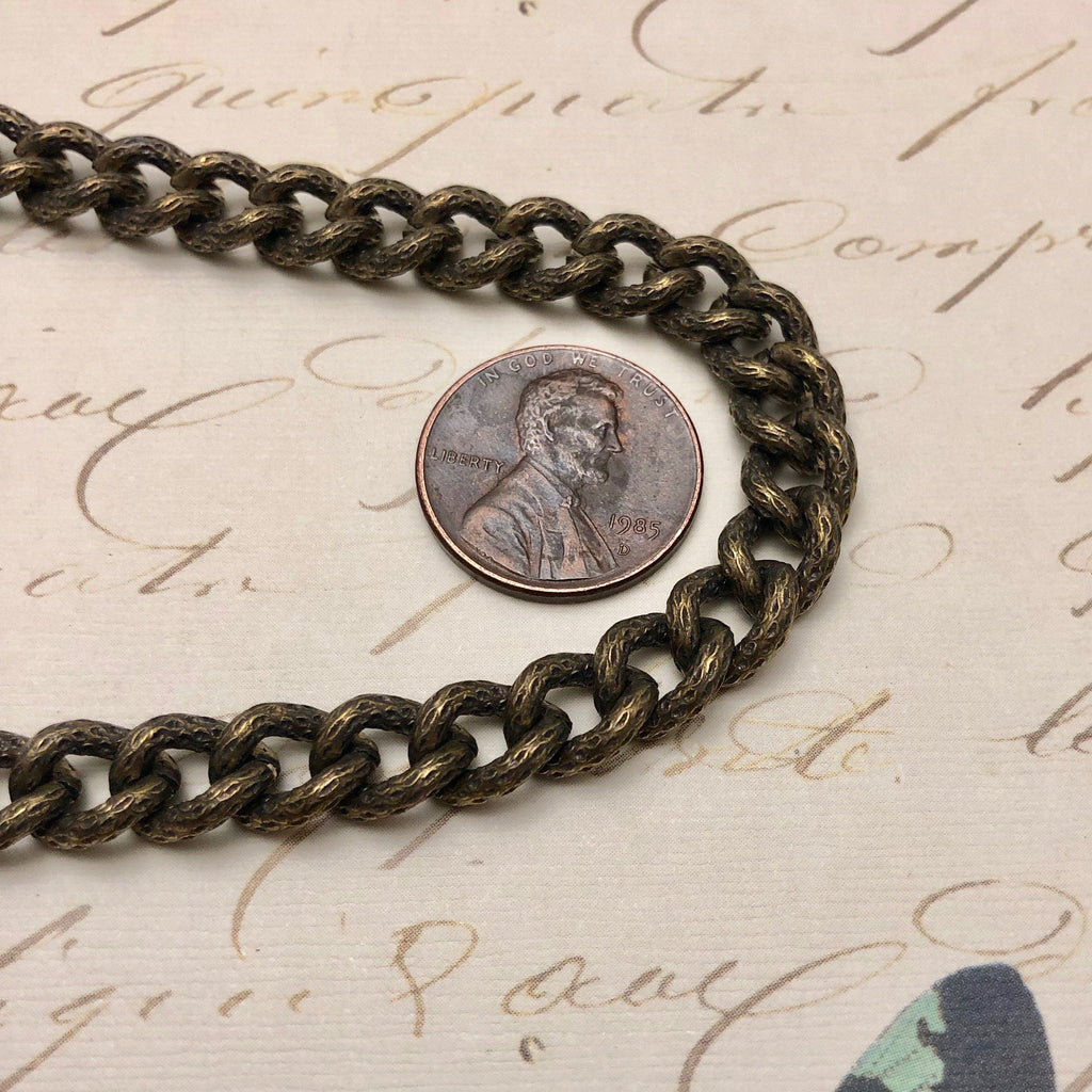 Vintage Bronze Colored Curb Chain (Sold By The Foot) 7x9mm