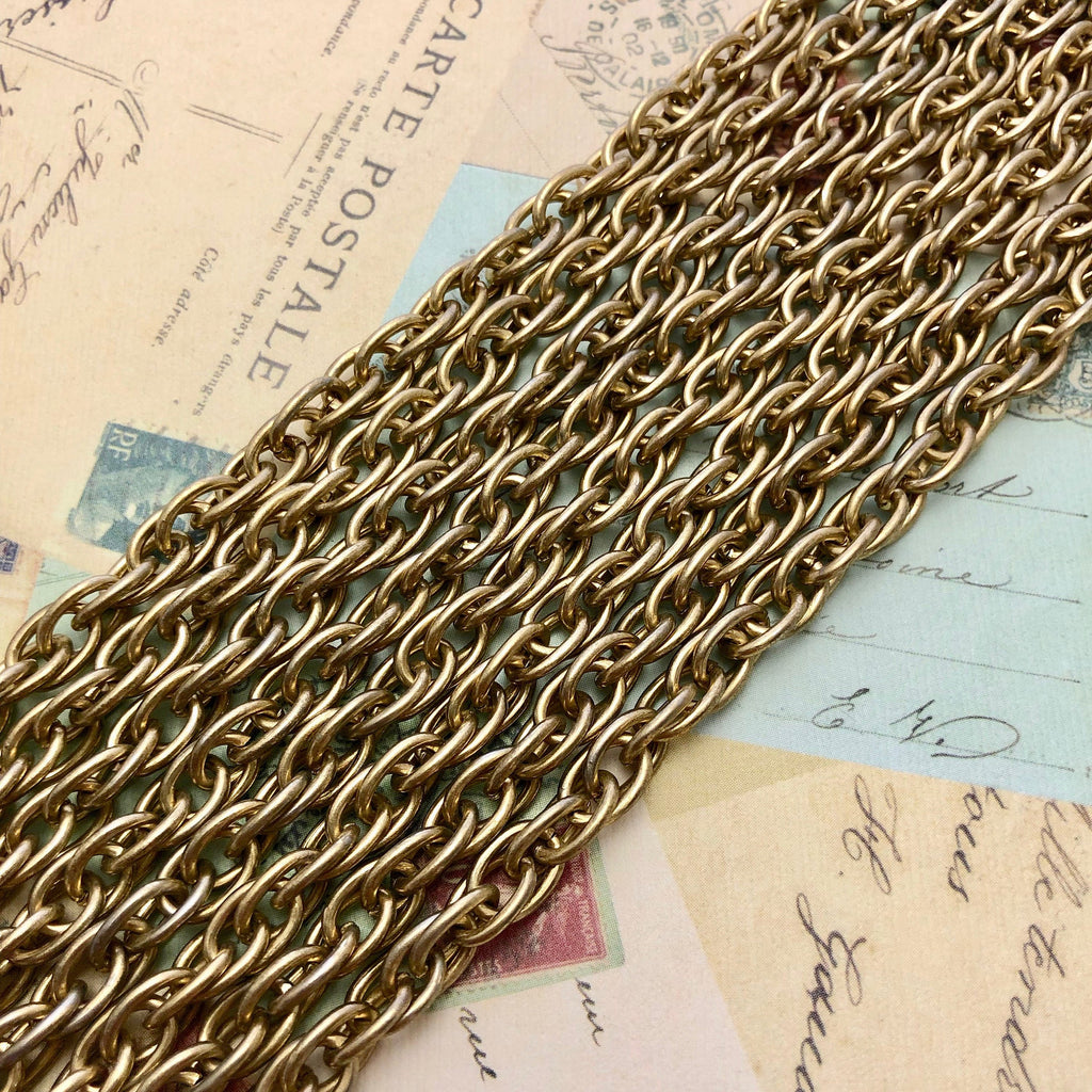Vintage Brass Chain 6x7mm (Sold By The Foot) (BRA11)