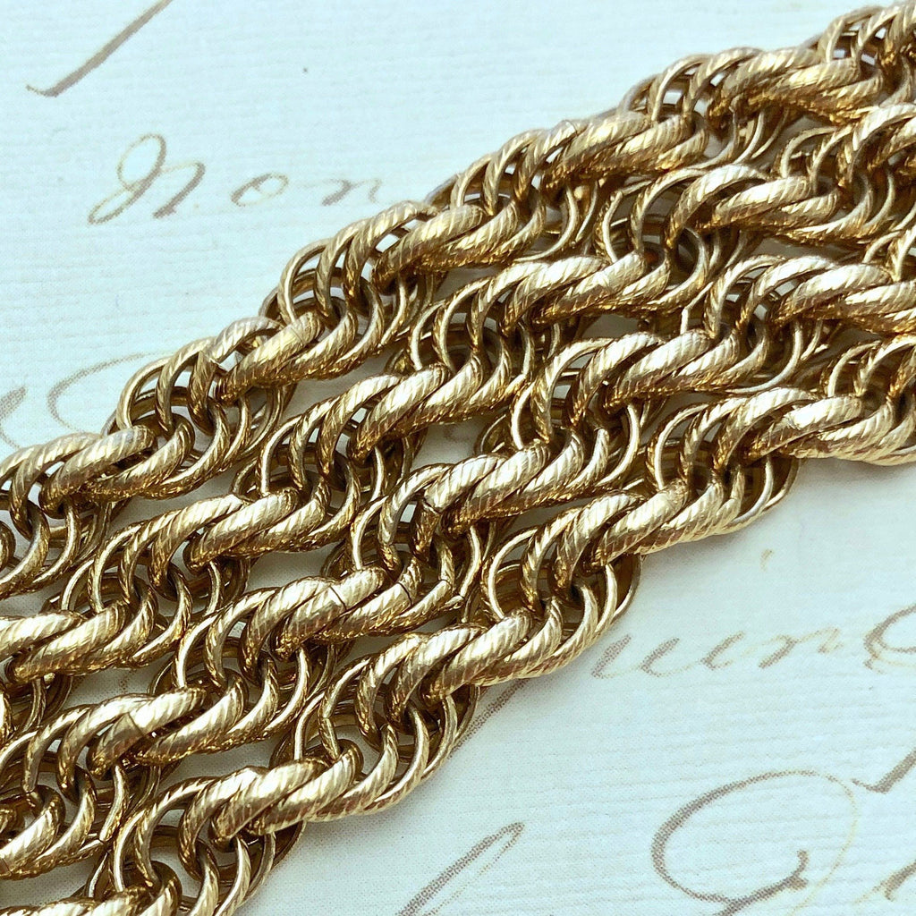 Shiny Brass Colored Chain 6mm (Sold By The Foot) (BRA9)