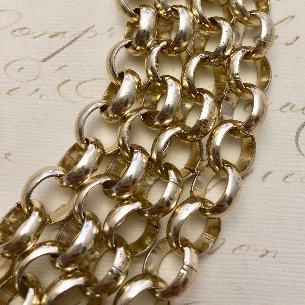Aluminum Electroplated Brass Chain 10mm (Sold By The Foot) (ALUM6)