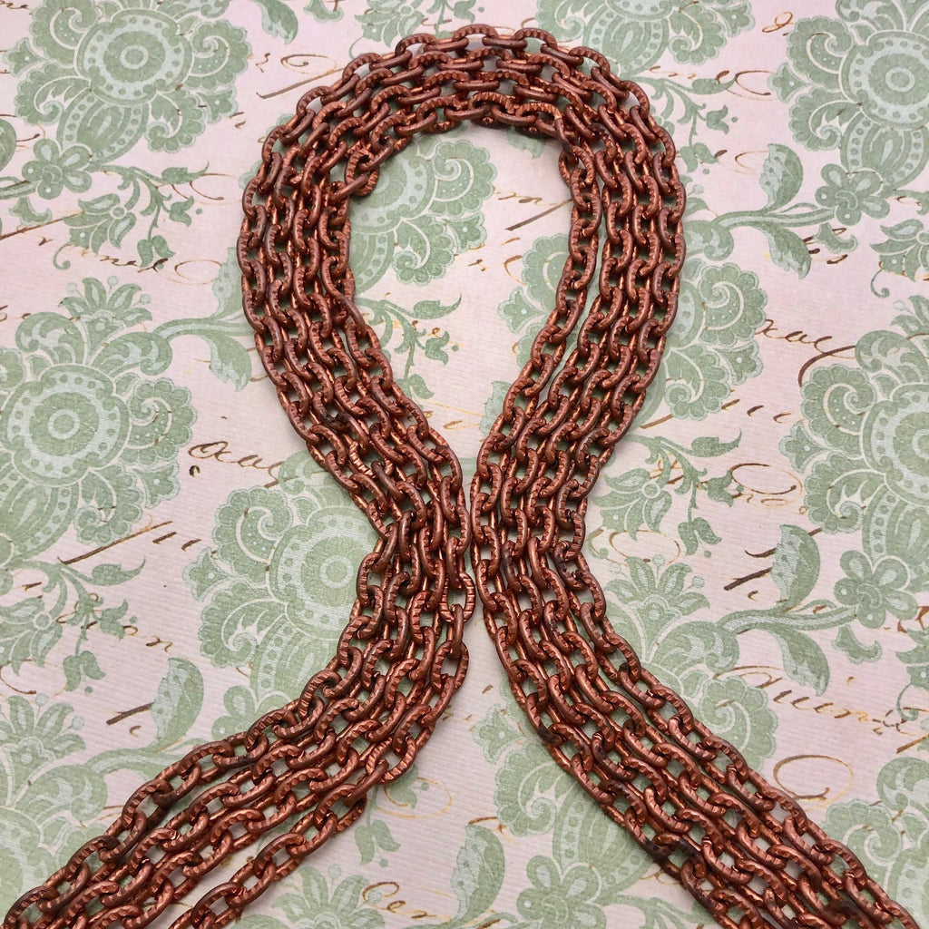 1970s Vintage Copper Plated Chain (Sold By The Foot) 5x11mm