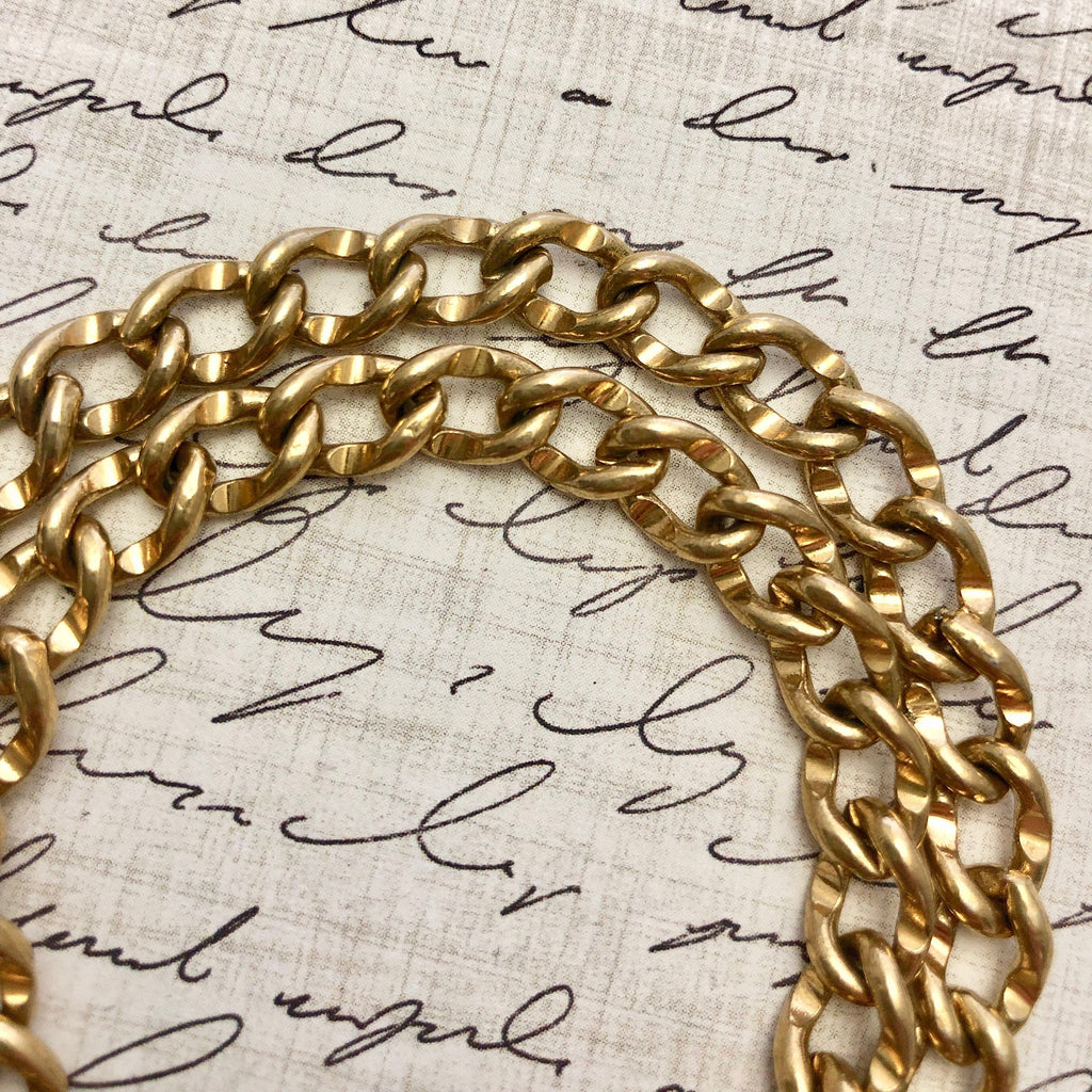 Vintage Brass Curb Chain 7x9mm (Sold By The Foot) (BRA13)